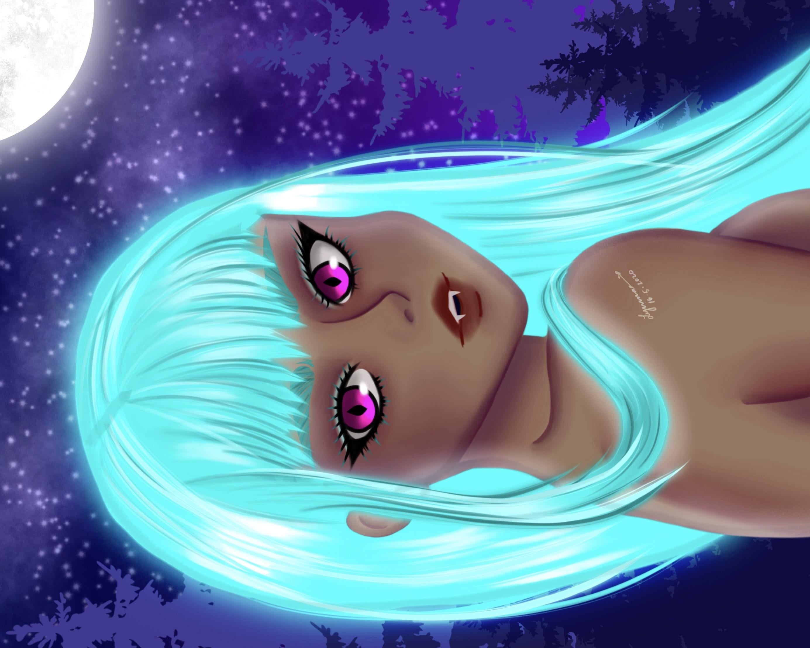 Glowing hair! - student project