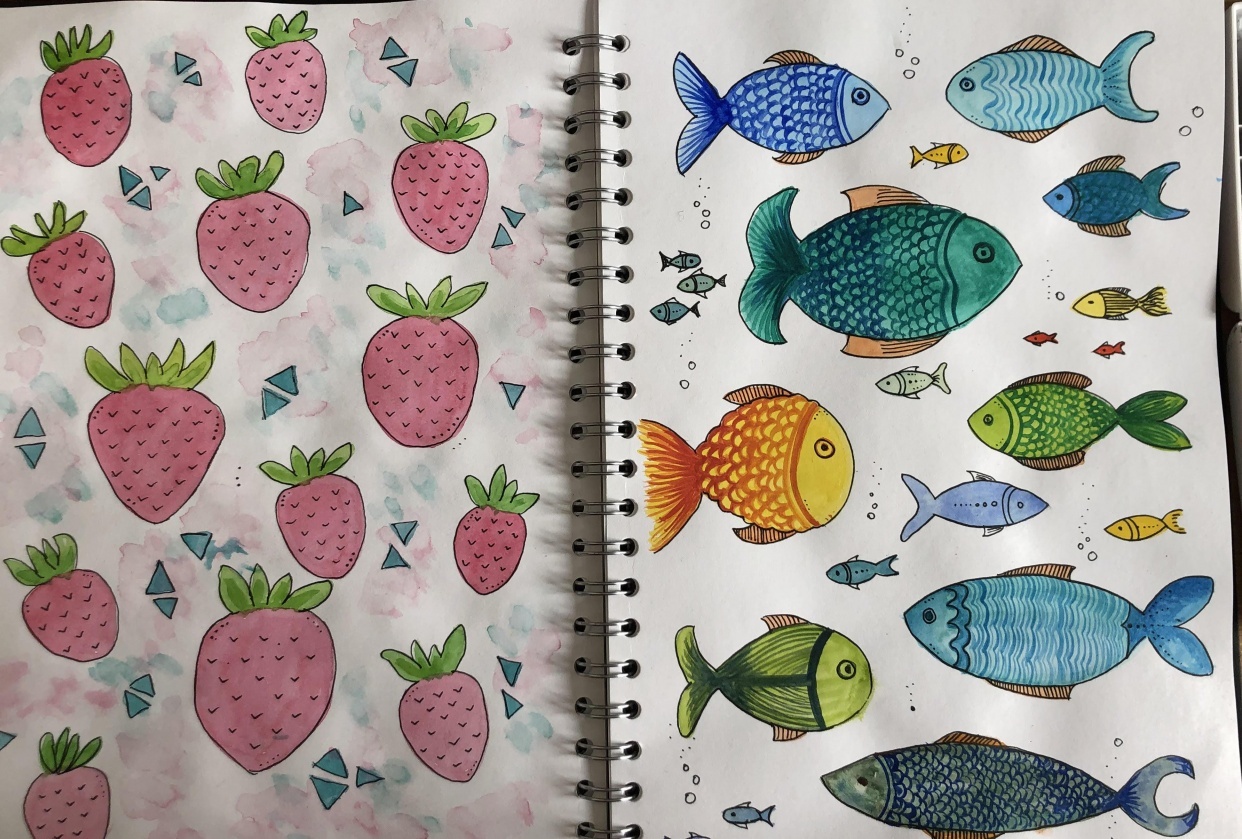 Watercolour practices - student project