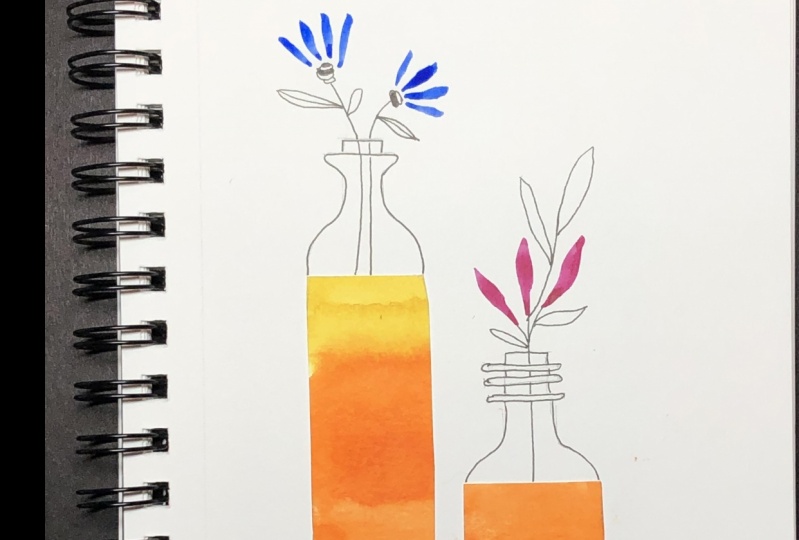 Simple Collage with Paper and Ink