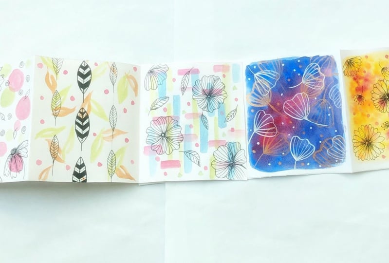 Ink and watercolor doodles