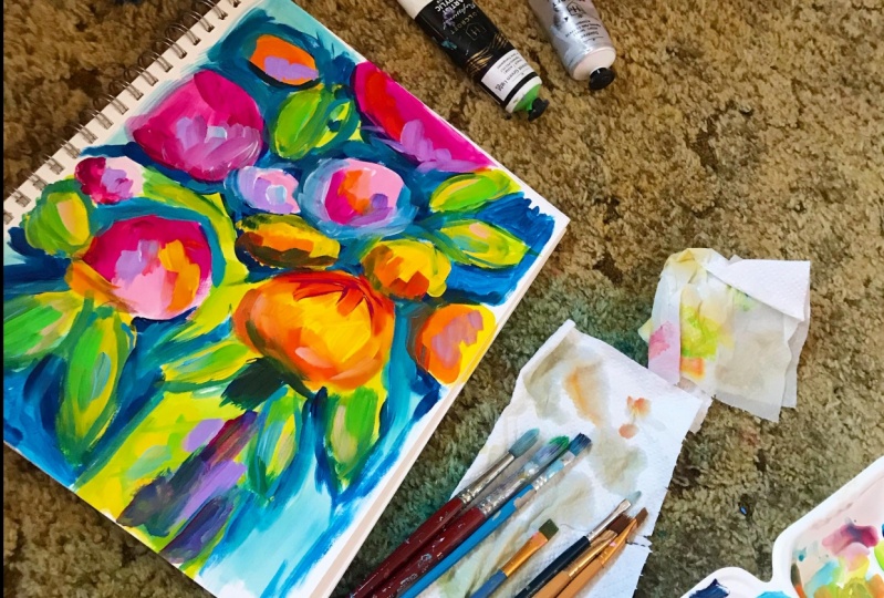 Bright Loose Abstract Flowers