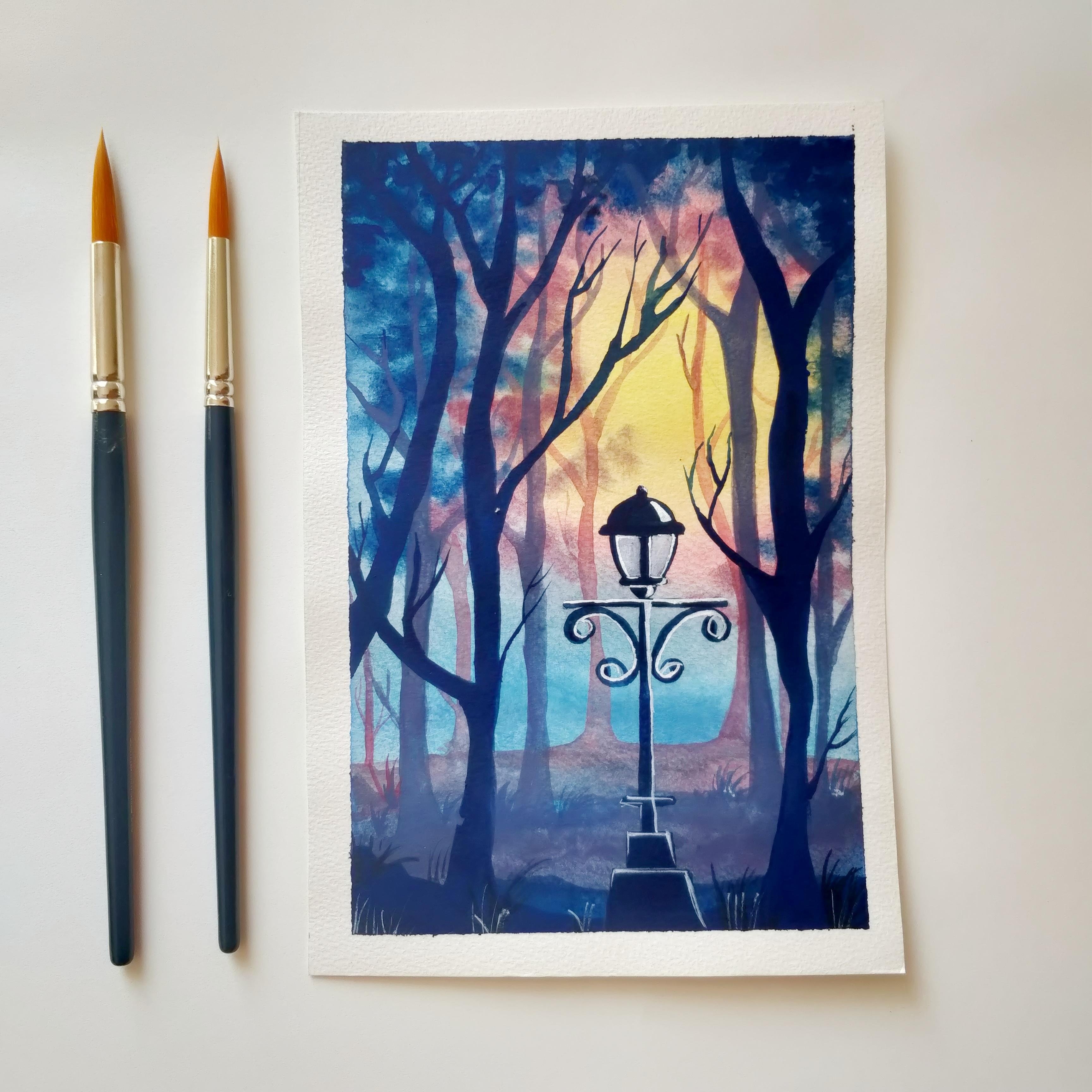 Lamp in woodland - student project