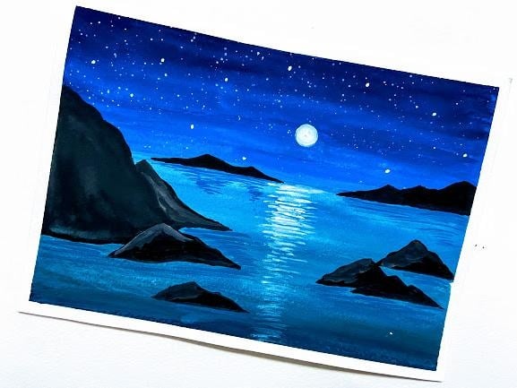 Glowing beach landscape. - student project