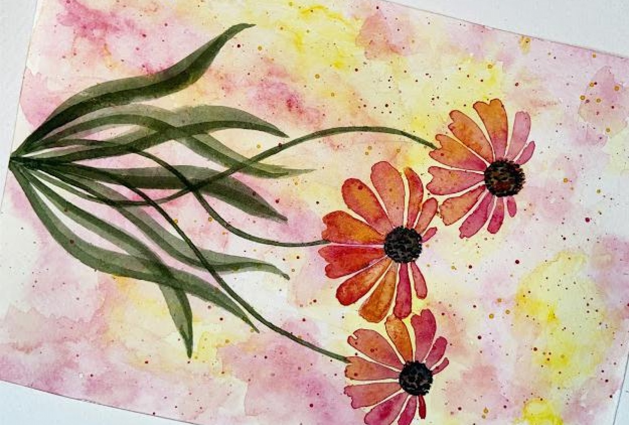 Watercolor florals - student project