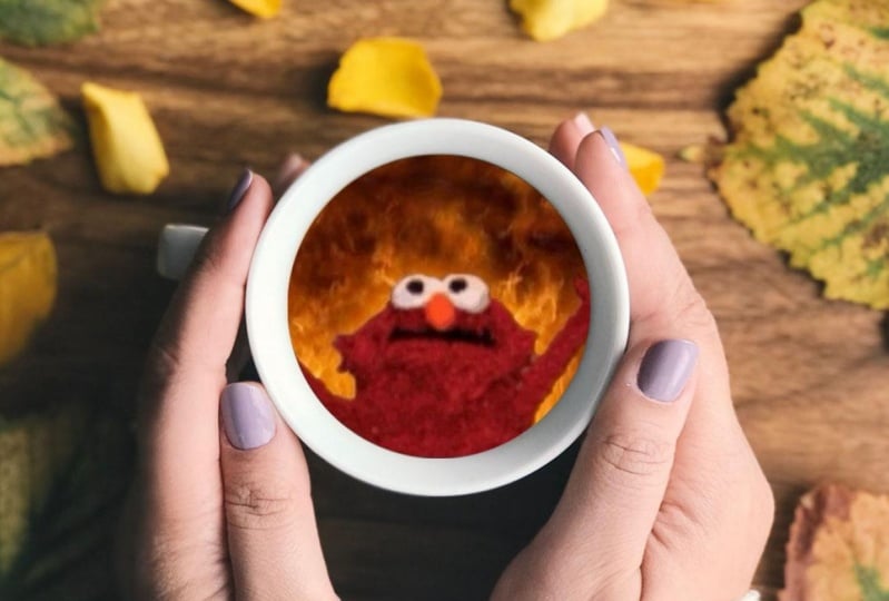 Elmo in a cup