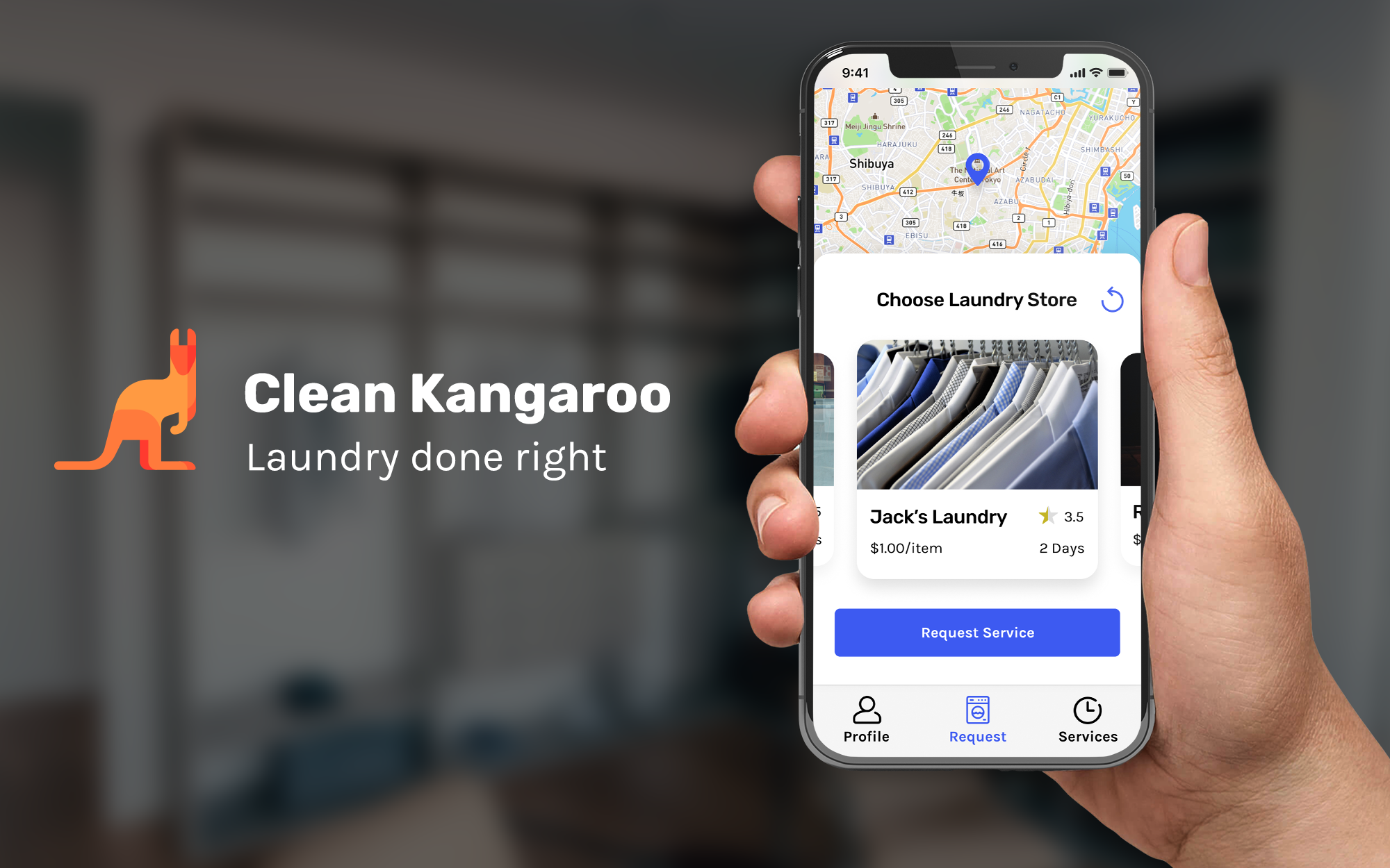 Clean Kangaroo Mobile UI - student project