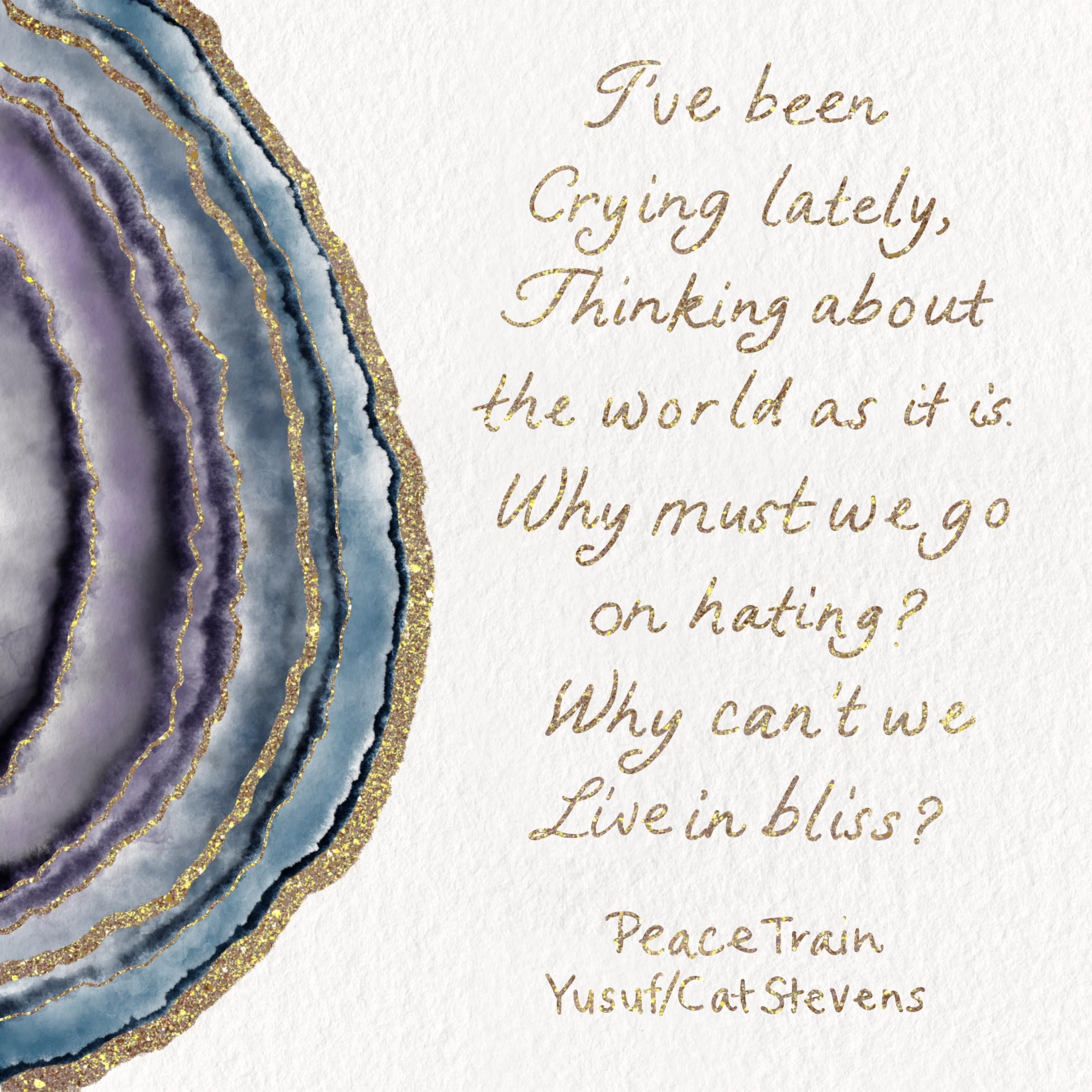 Peace Train Watercolor Geode