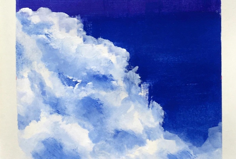 Gouache clouds step by step class Cécile Yadro Skillshare