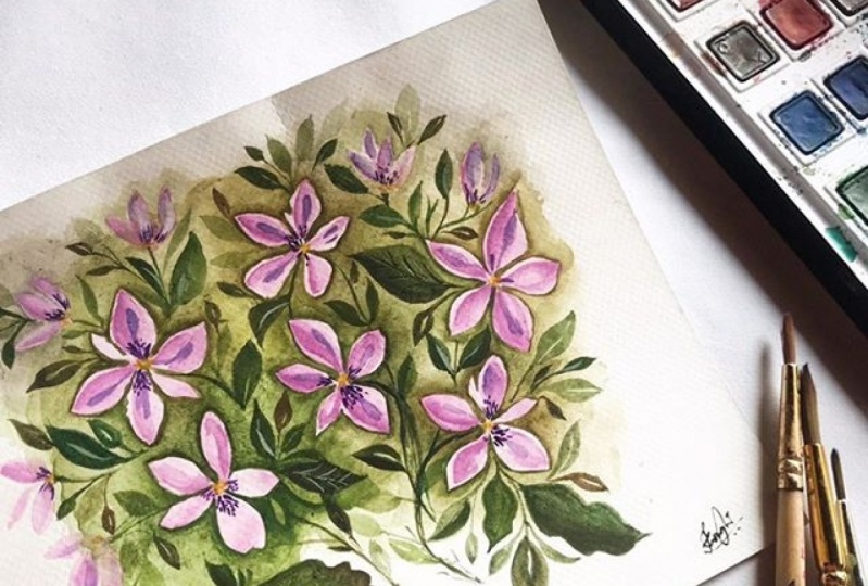 viola in watercolours