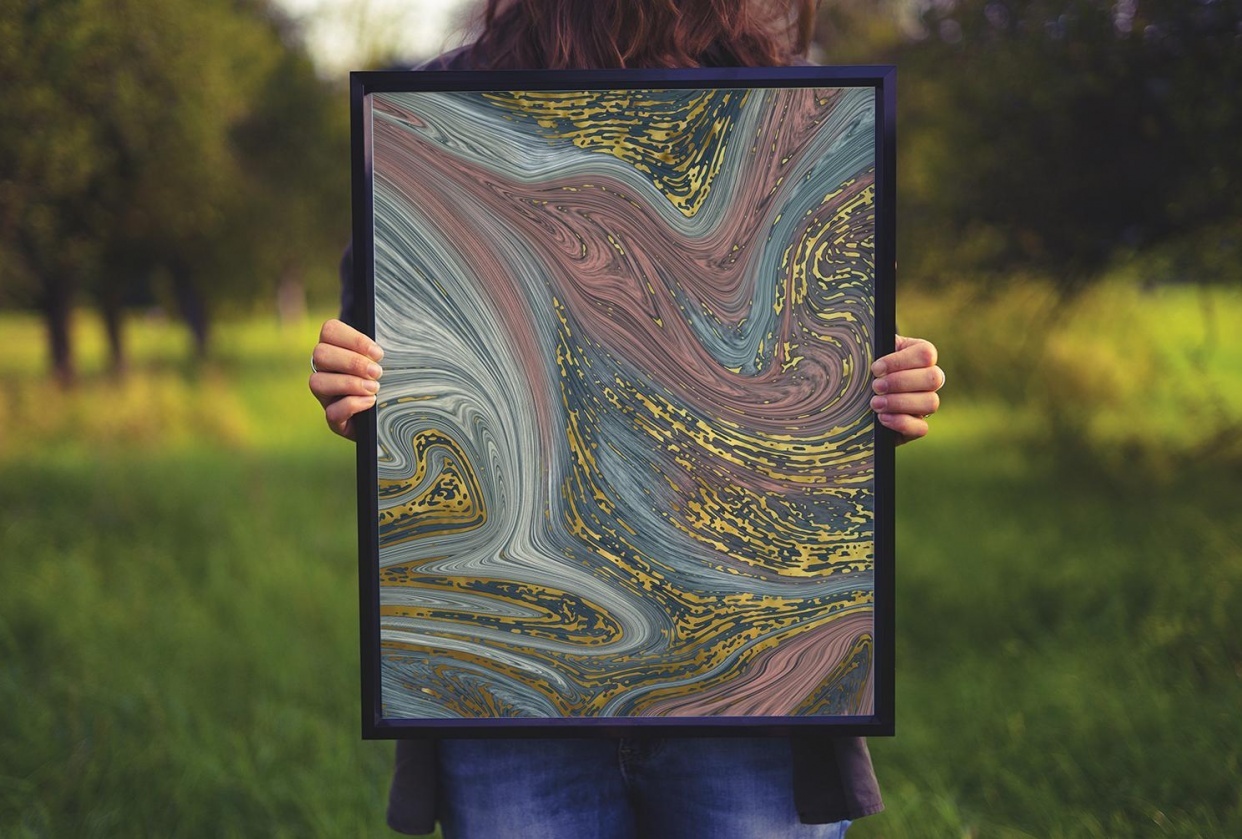 marbling and alcohol drop - student project