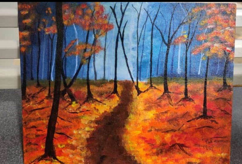 Acrylic autum forest