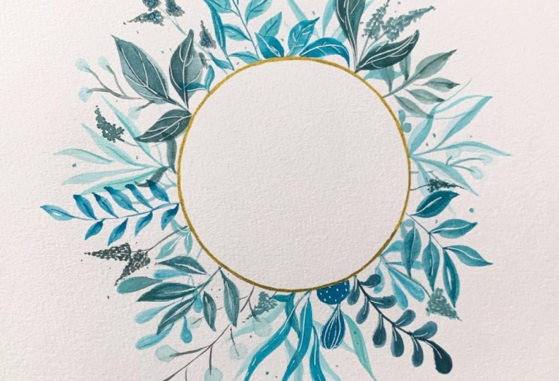 Monochromatic leafy wreath