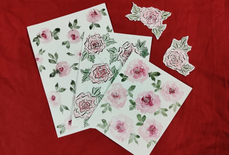 Loose Watercolor Roses