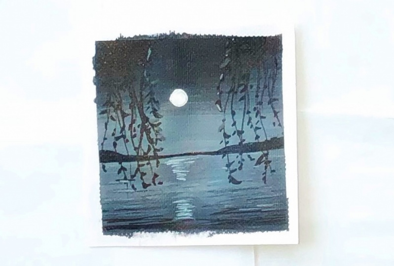 Monochrome acrylic painting