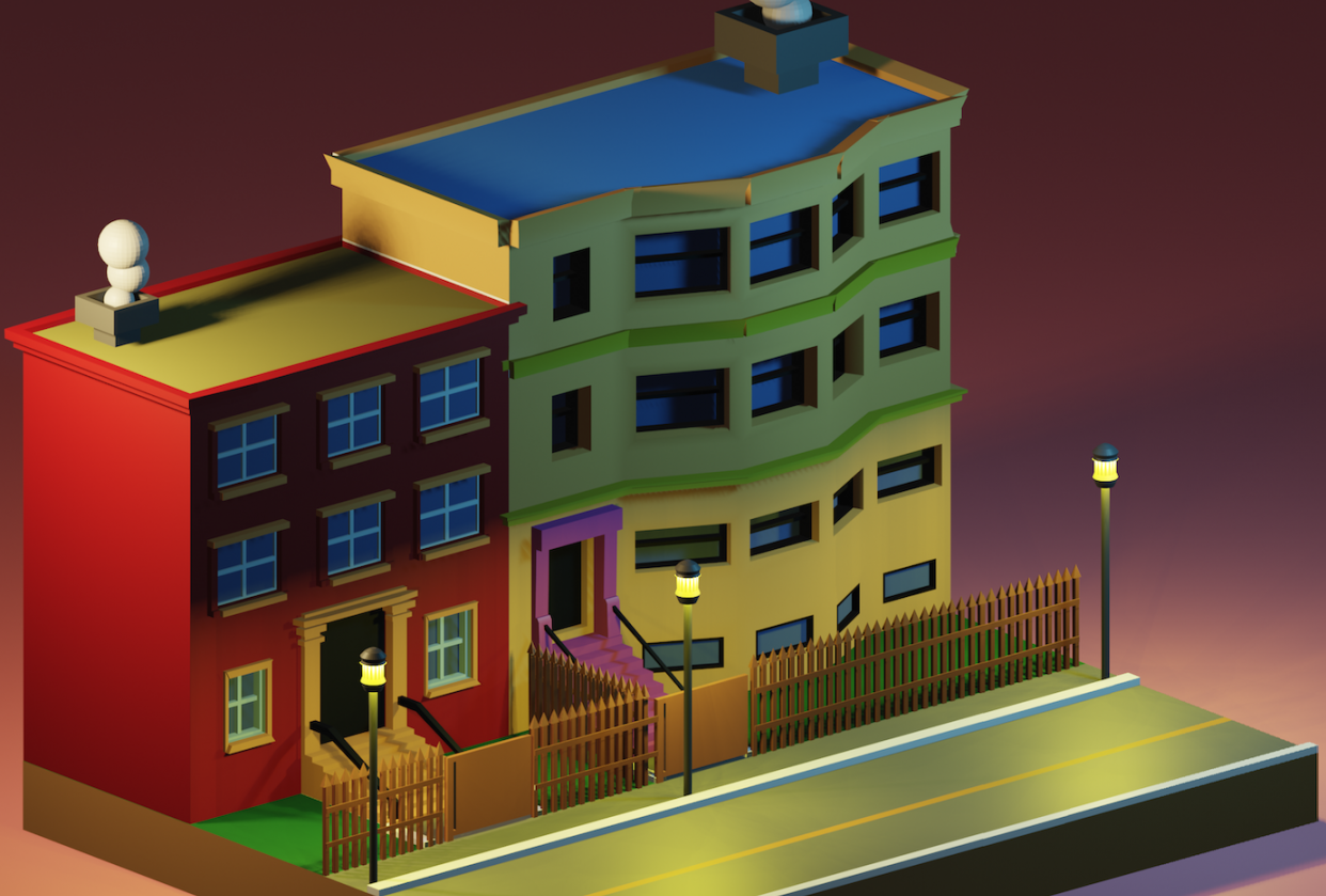 3D Isometric Buildings - student project