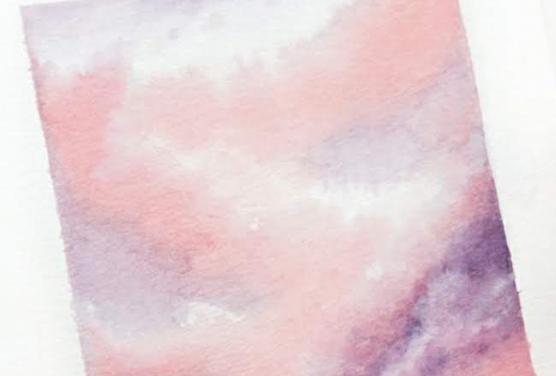 Watercolor sky and clouds using "wet on wet" technique