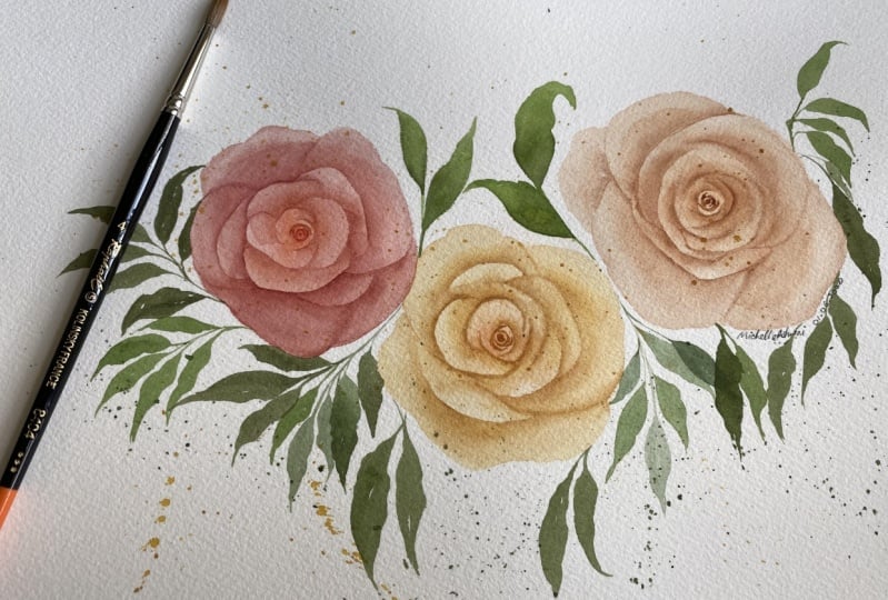 Watercolour Roses