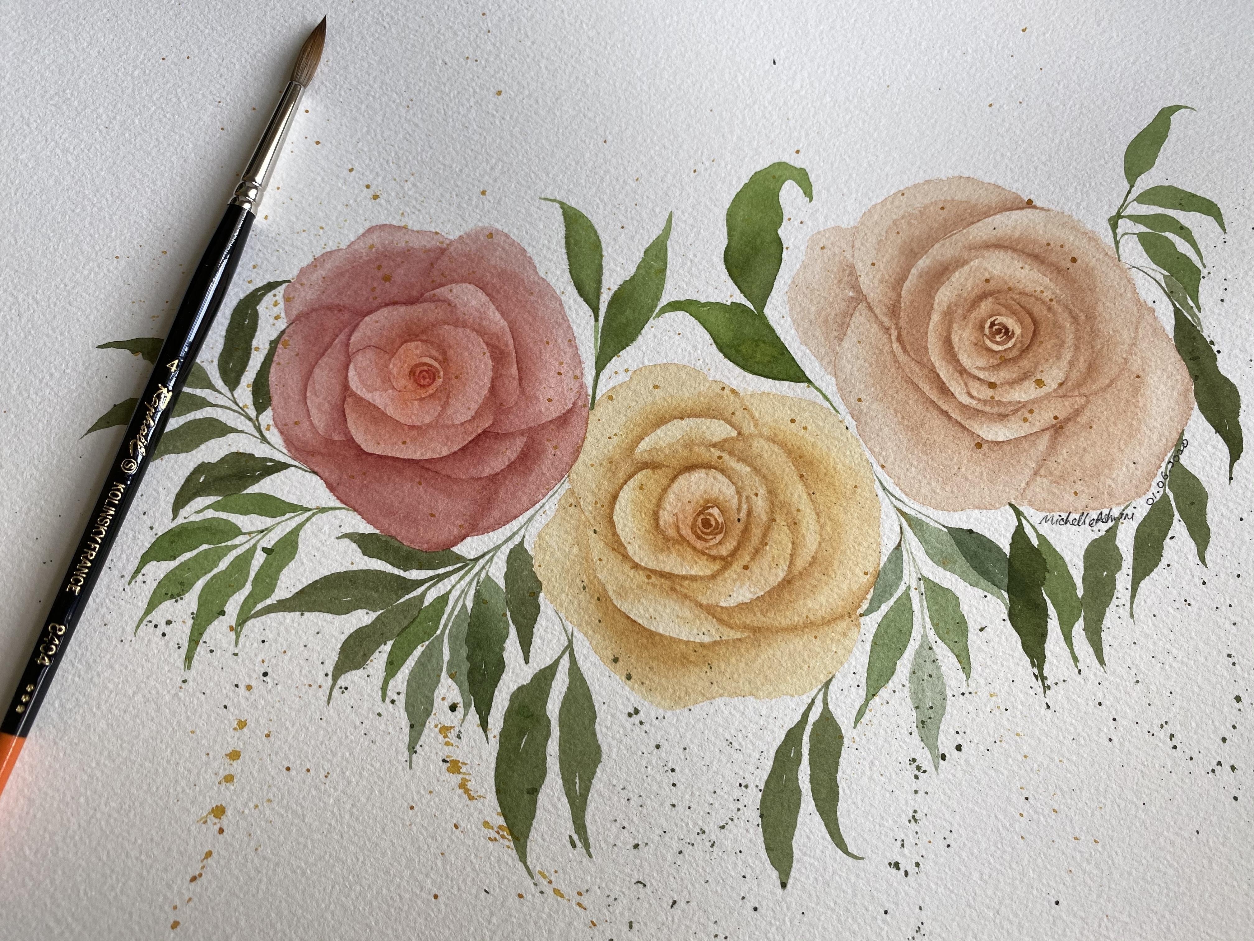 Watercolour Roses - student project