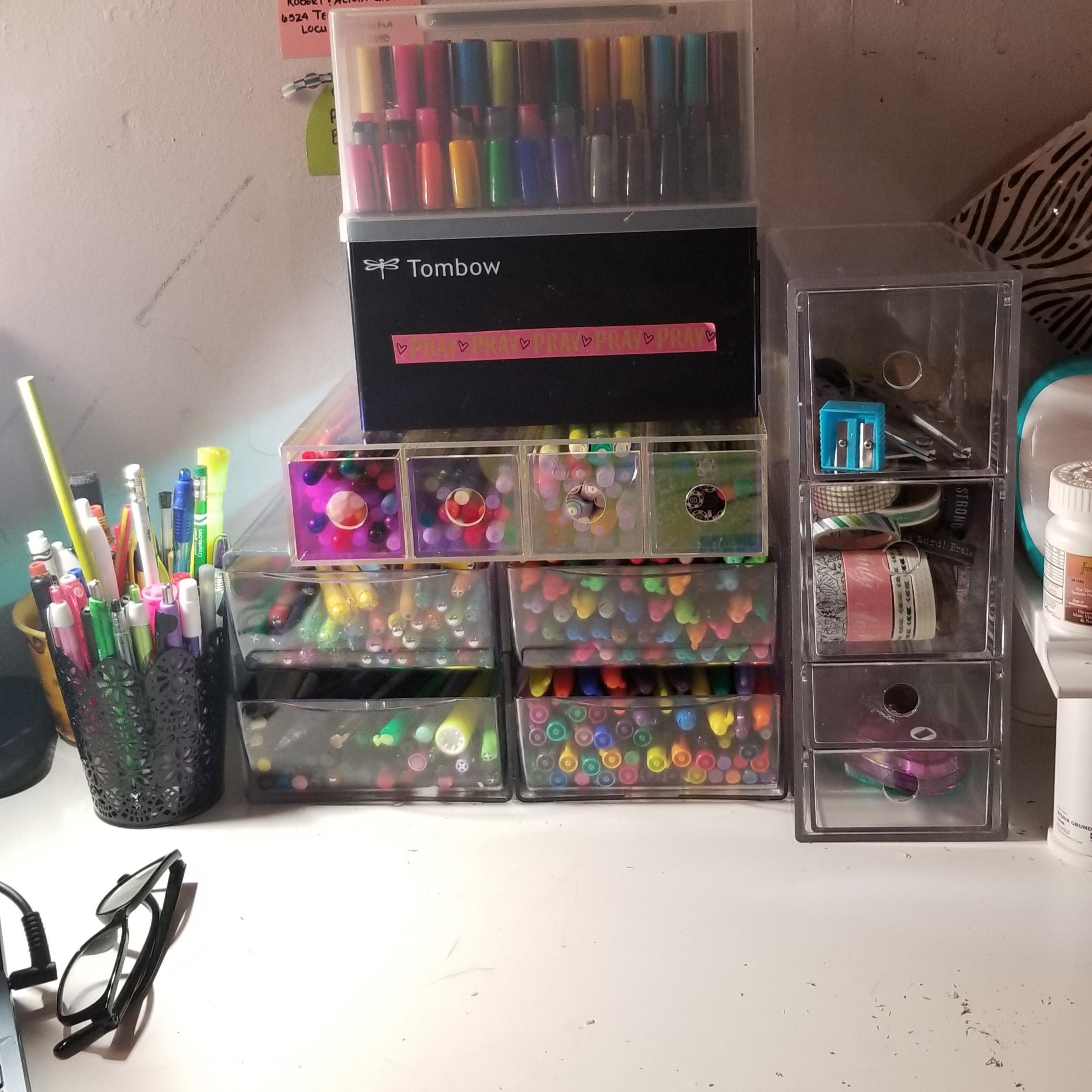 organizing all my markers...well most of them - student project