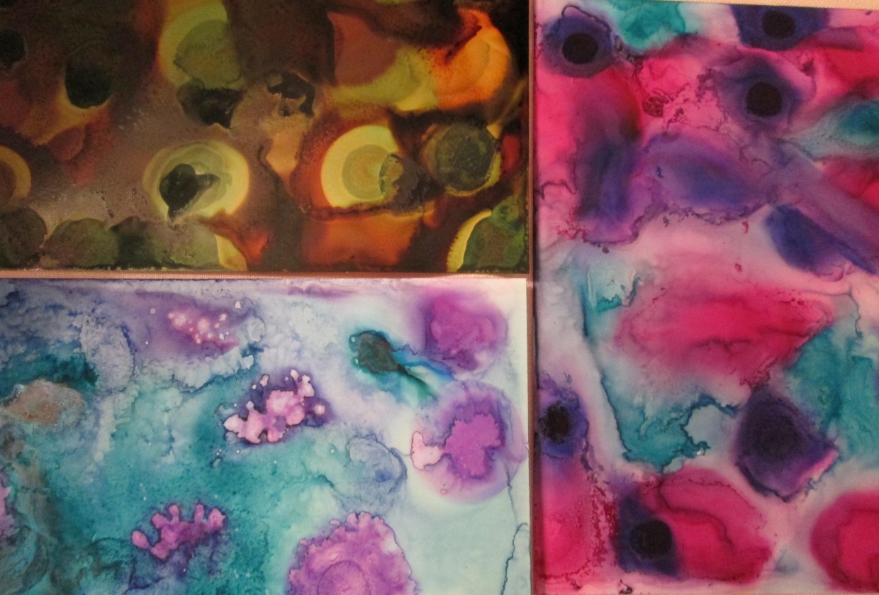 Playing with Alcohol Inks - student project
