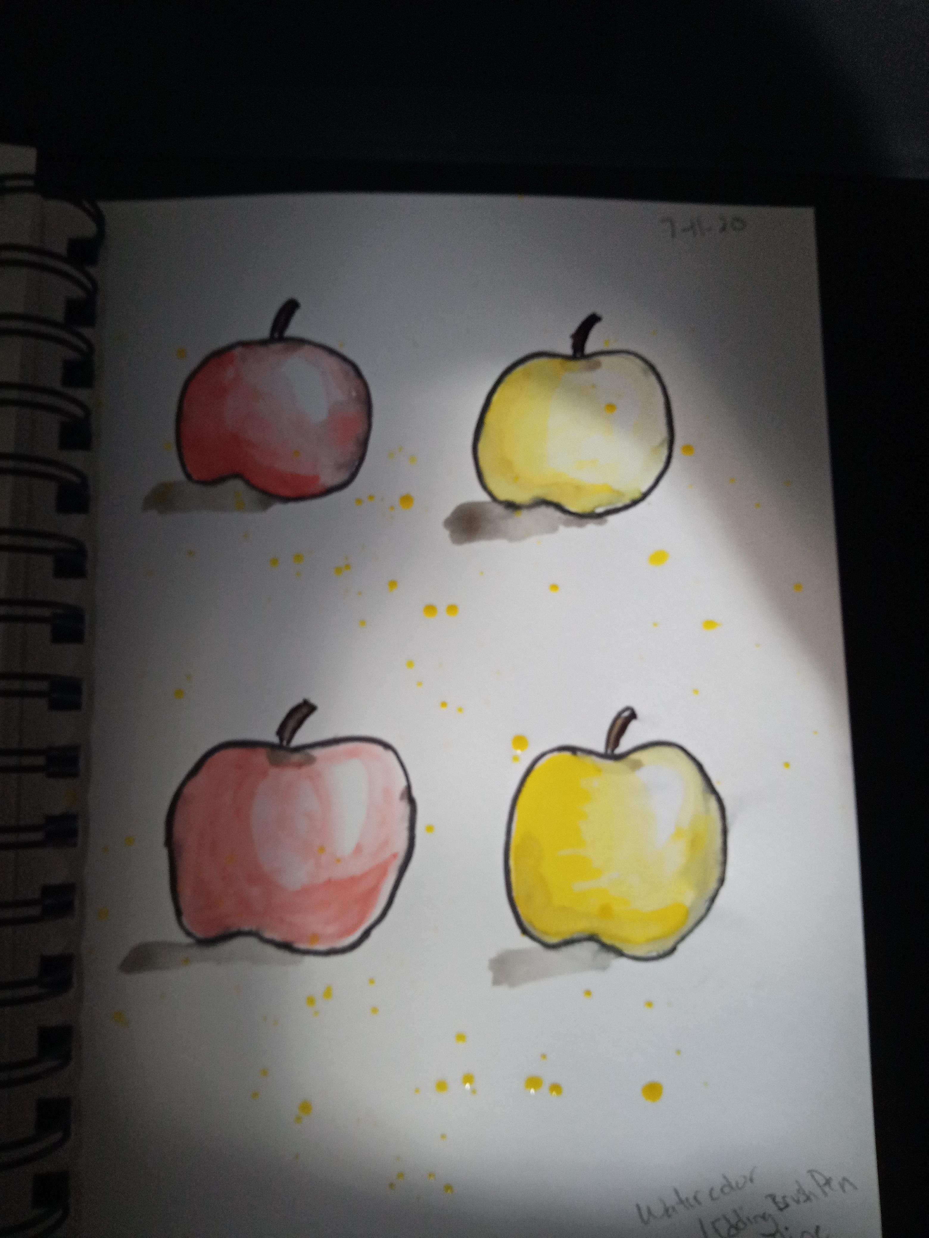 water color apples - student project