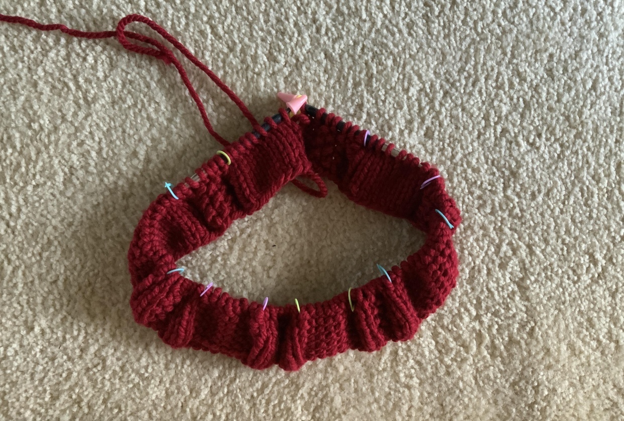 First Cross Knit and Cowl! - student project