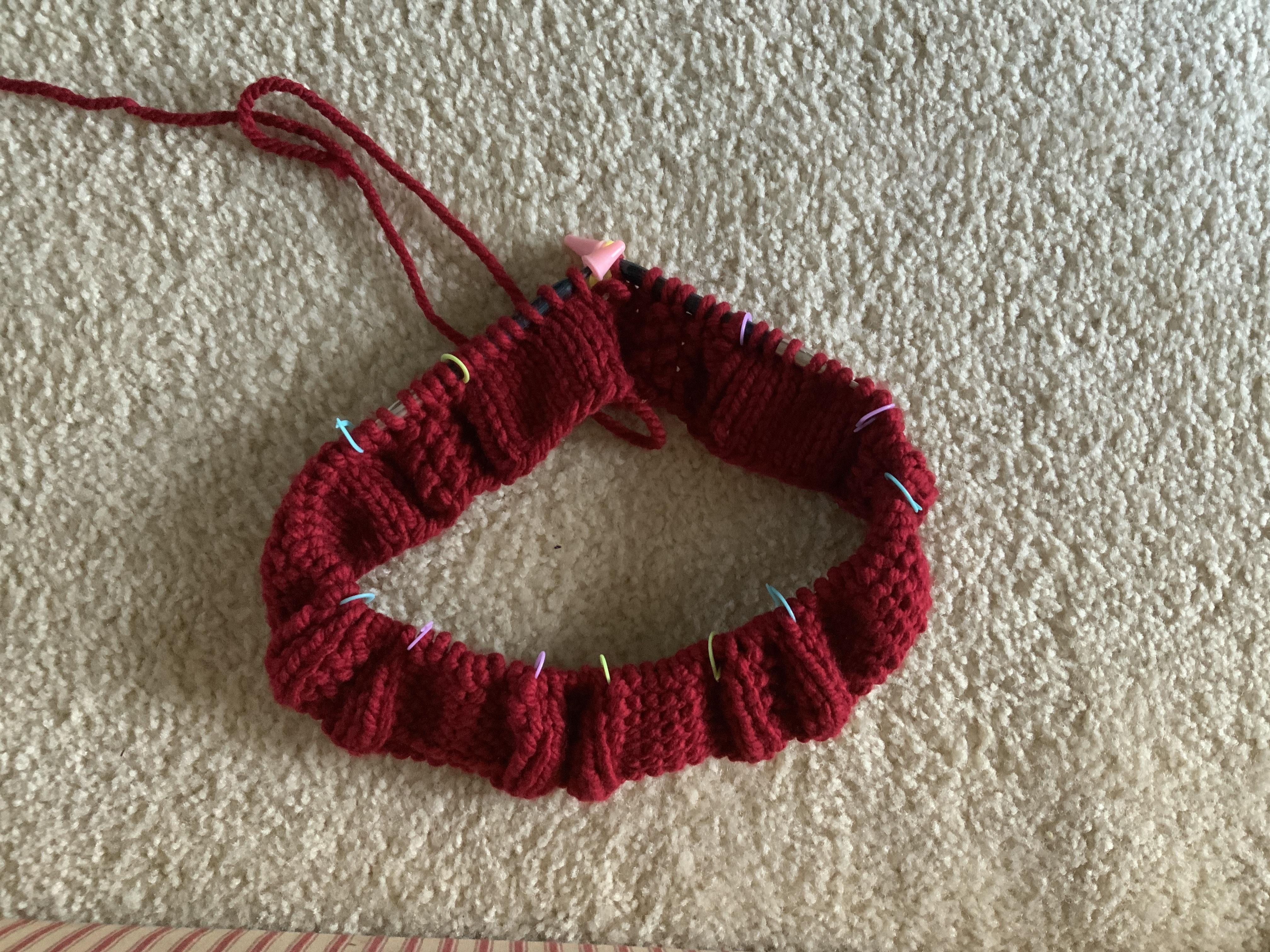 First Cross Knit and Cowl! - student project