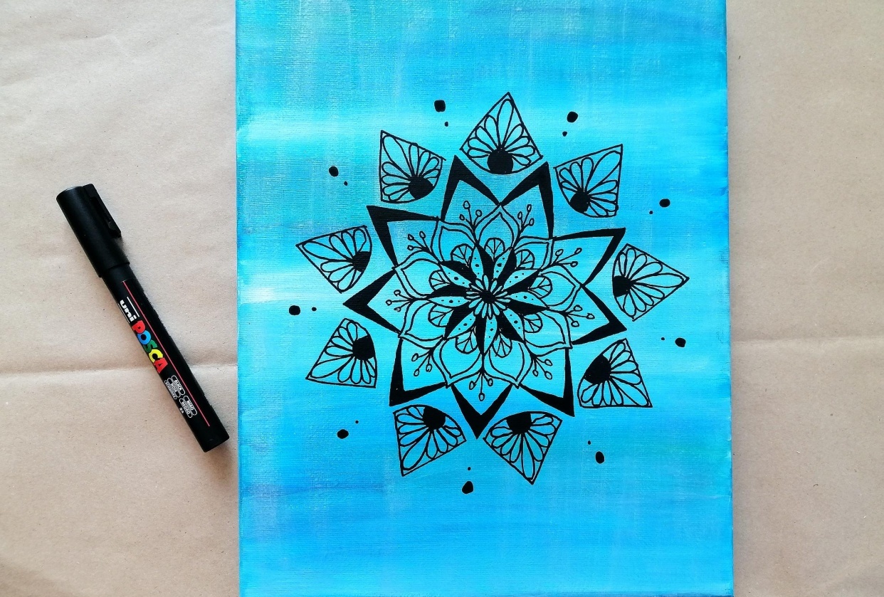 Mandala on canvas - student project