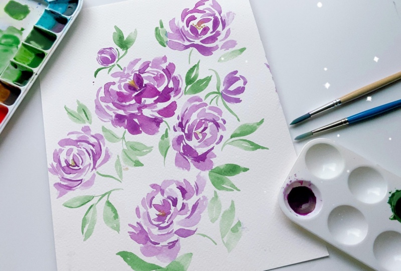 WaterColor Peonies