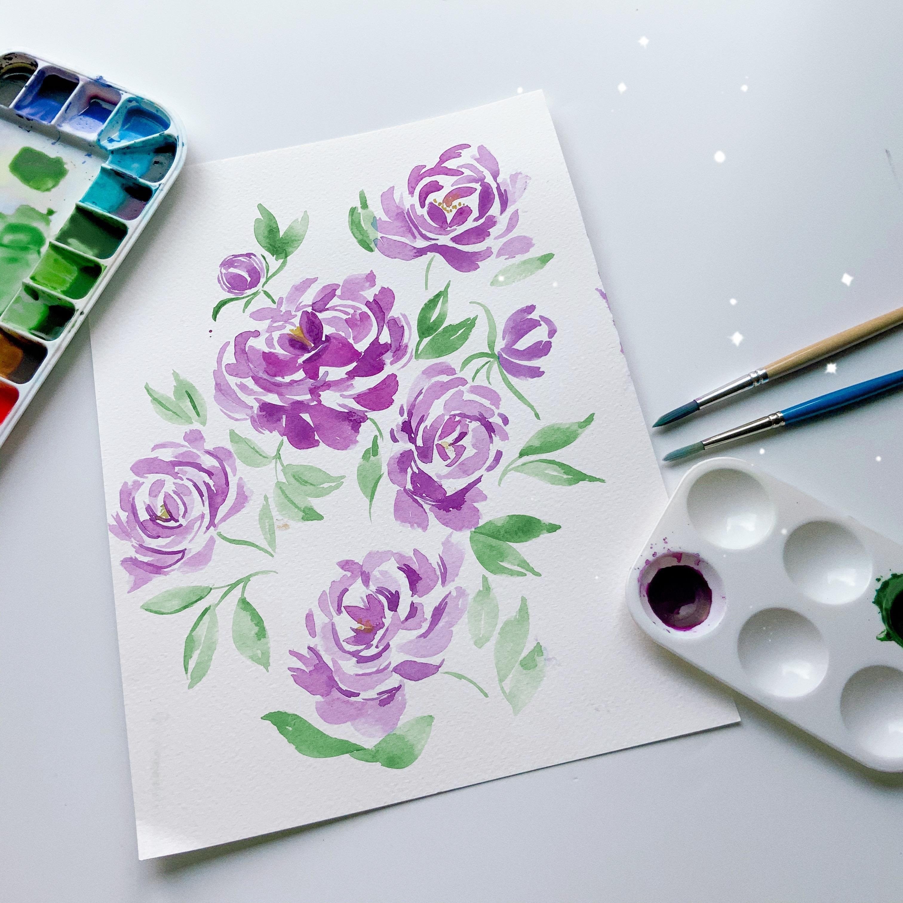 WaterColor Peonies - student project