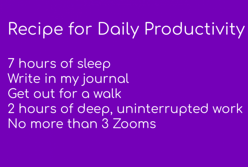 Mich's Recipe for Productivity