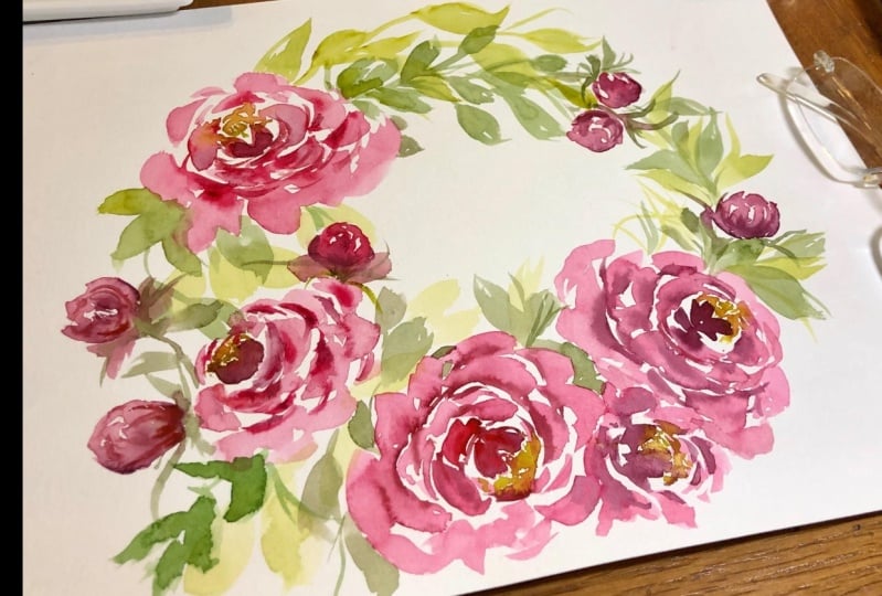 Loose Watercolor Peonies