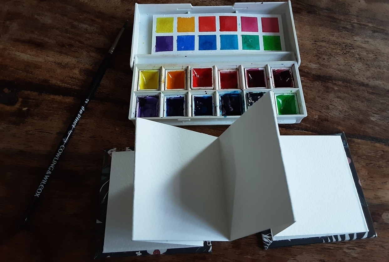Tiny Accordian Watercolour Sketchbook - student project