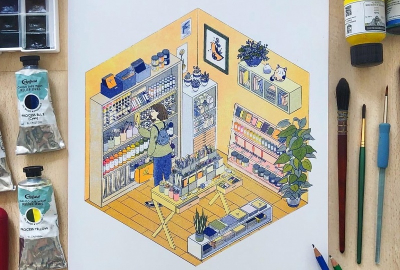 Artist in a Supply Store