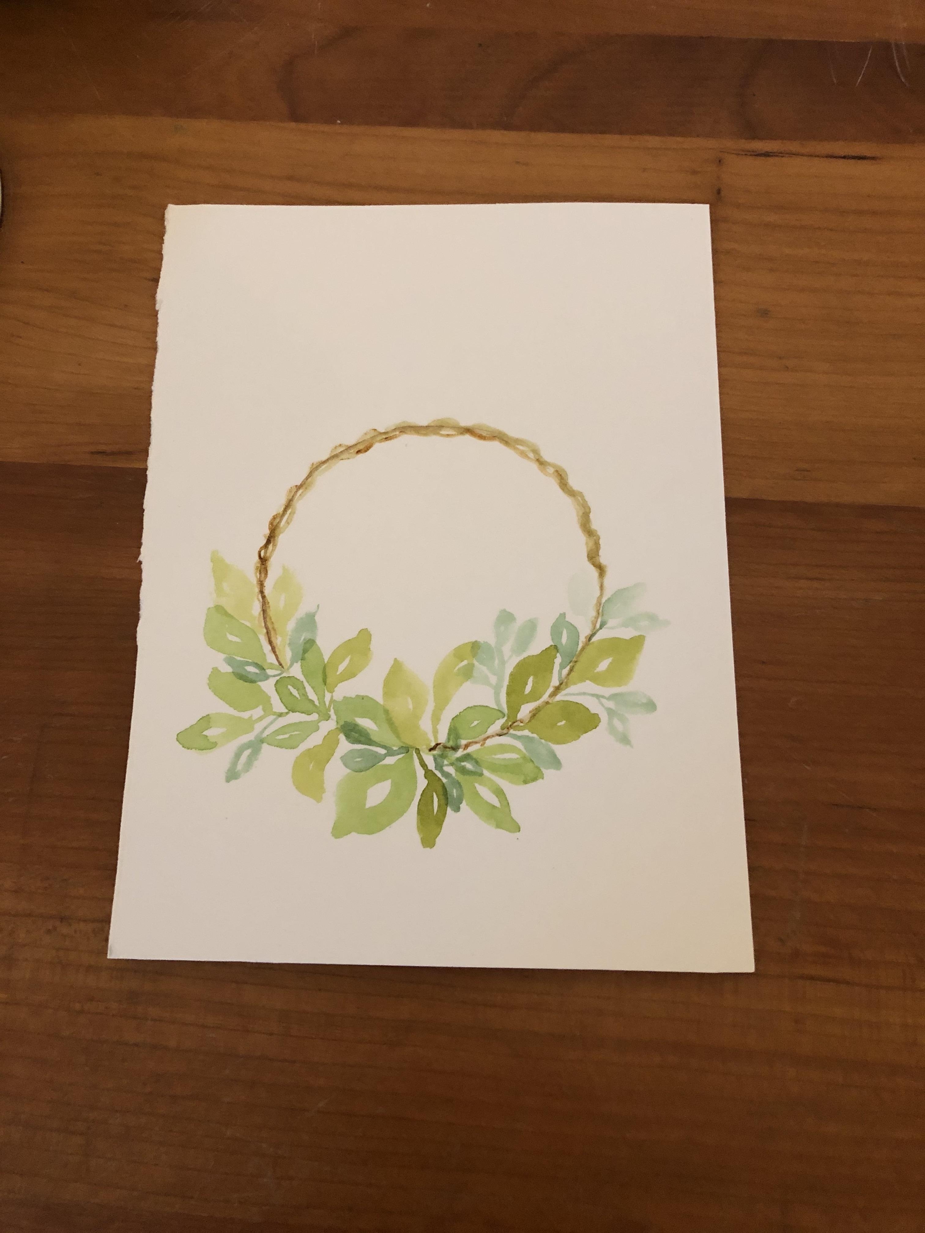 Watercolor Wreath - student project