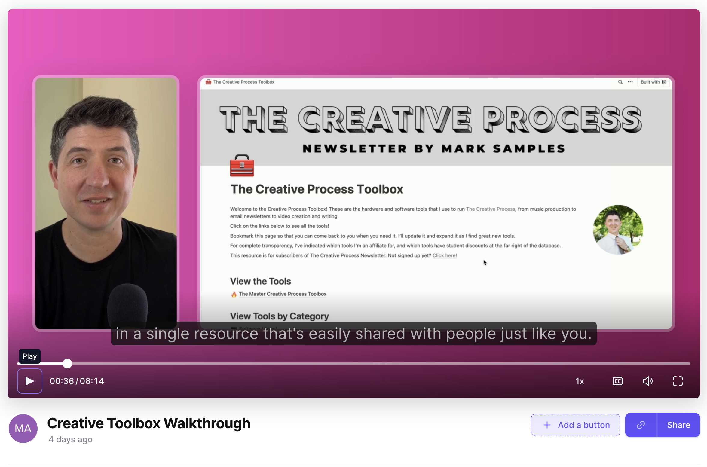 Creator Toolbox Walkthrough - student project