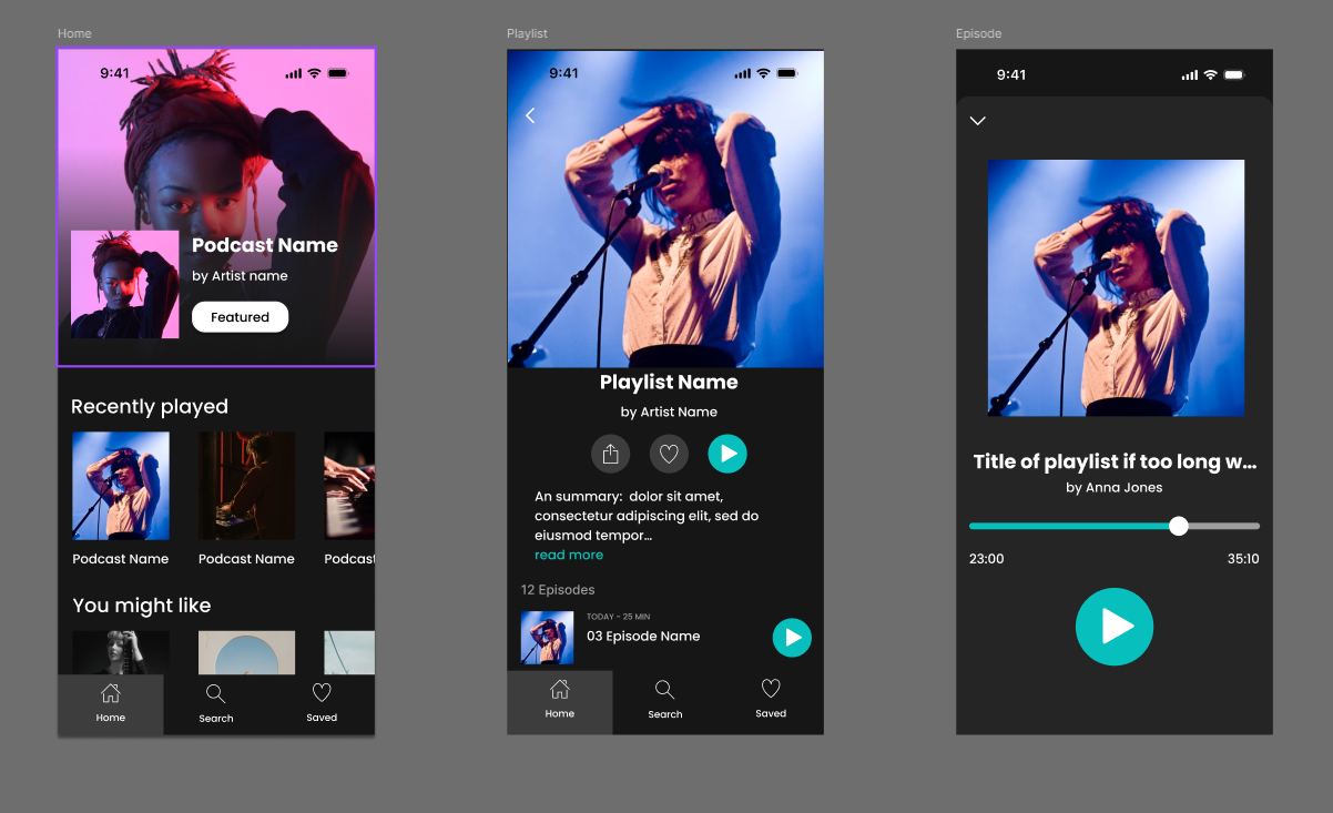 Podcast App - student project