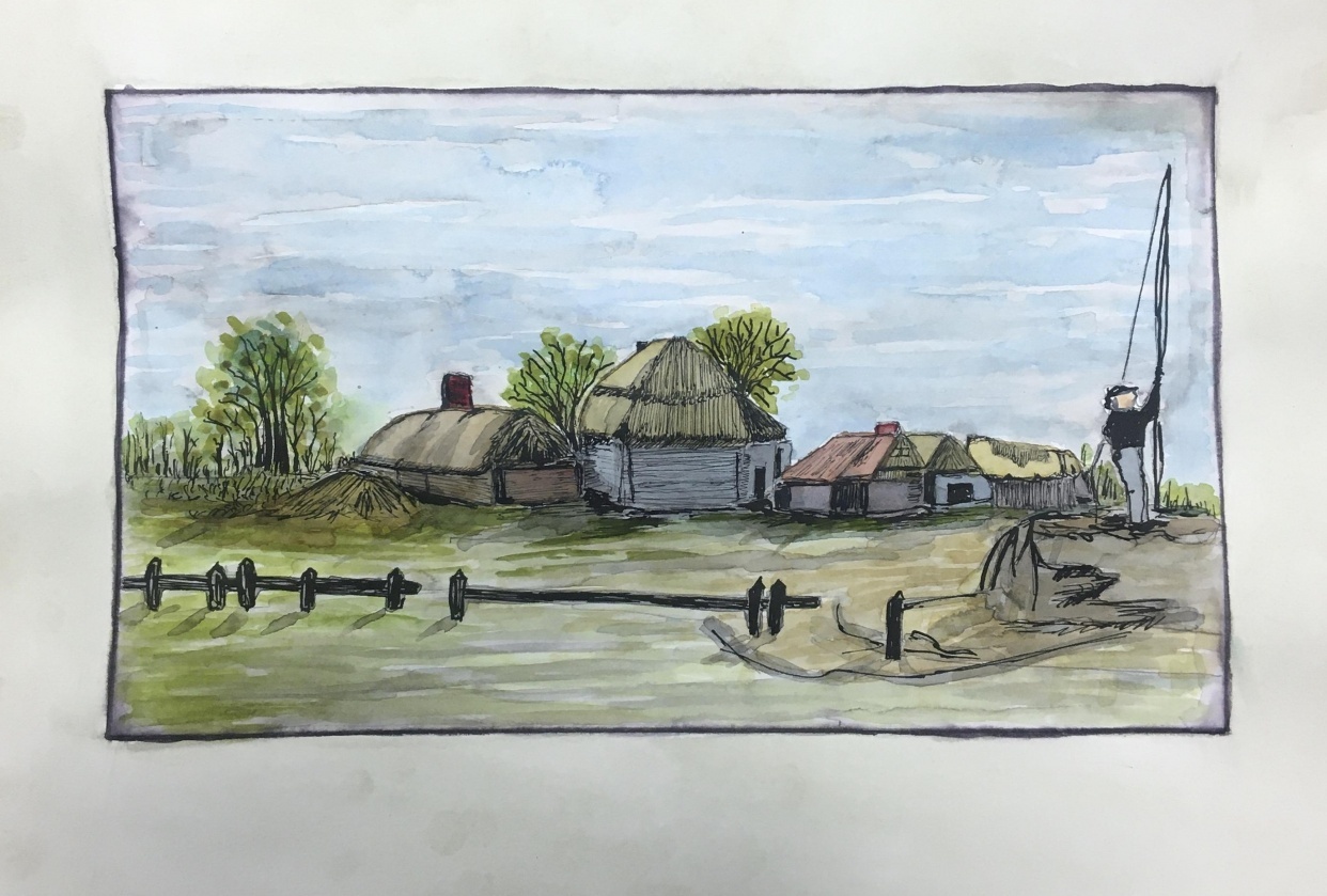 Rembrandt Ink and Watercolor - student project