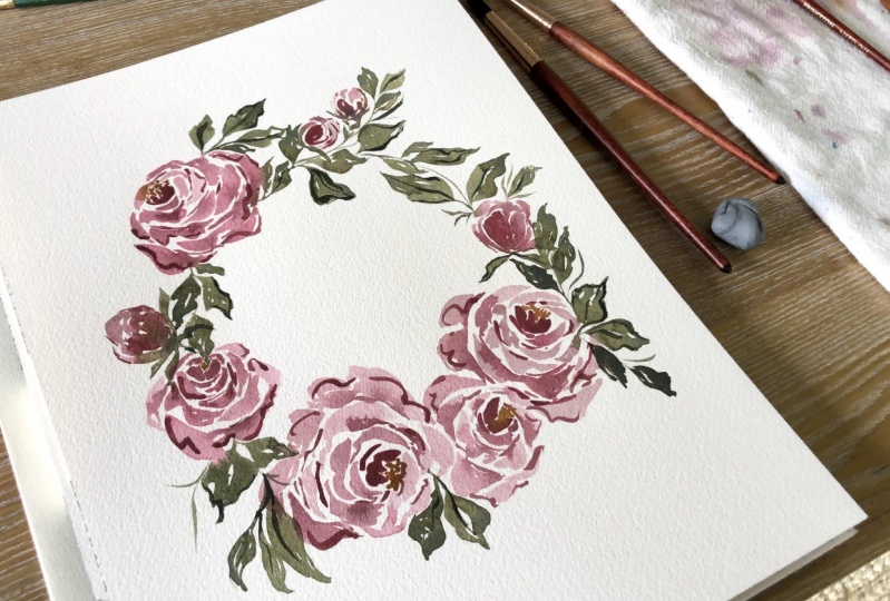 Watercolor Peony