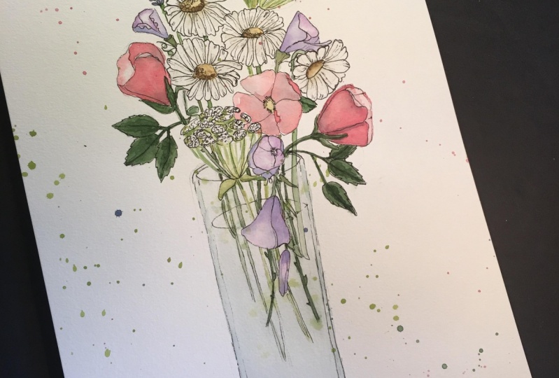 Wildflowers in watercolor