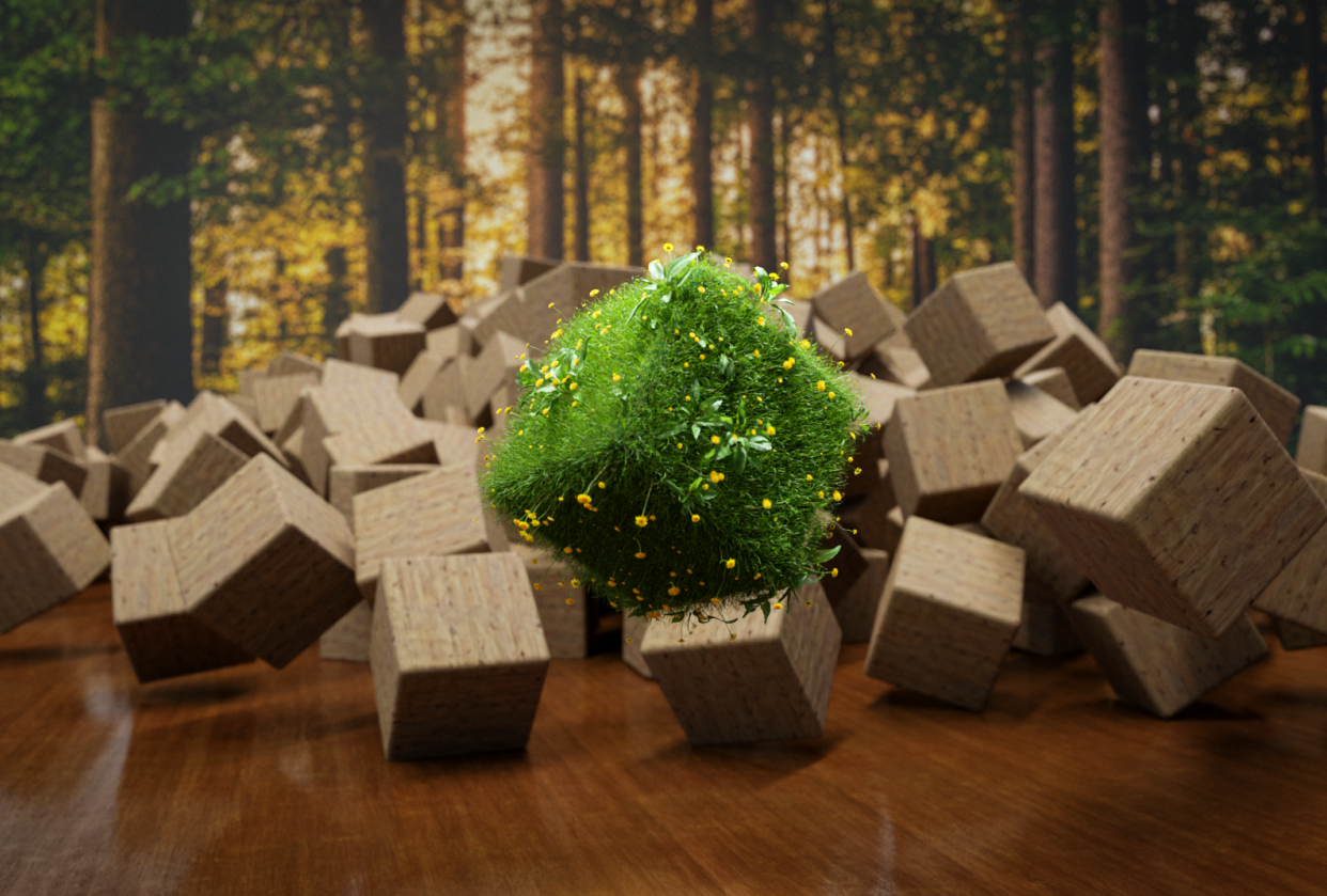 Grassy cube - student project