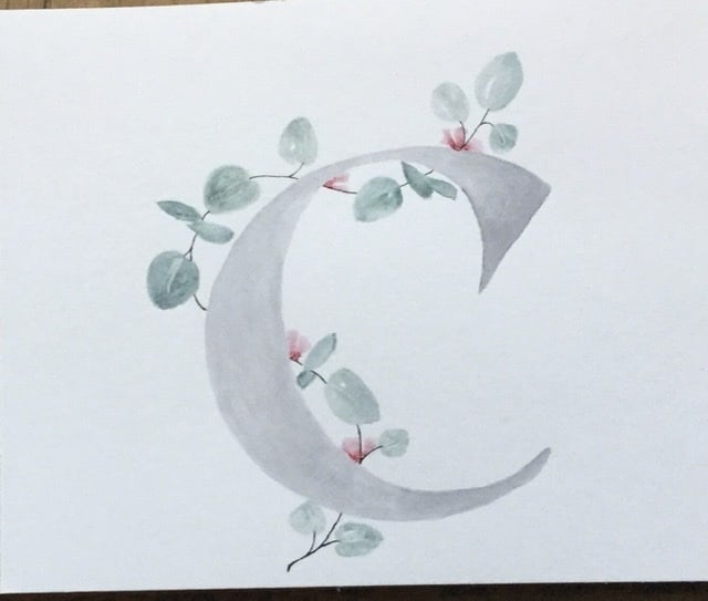 Eucalyptus watercolor - student project