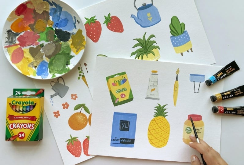 Fun Illustrations with Gouache