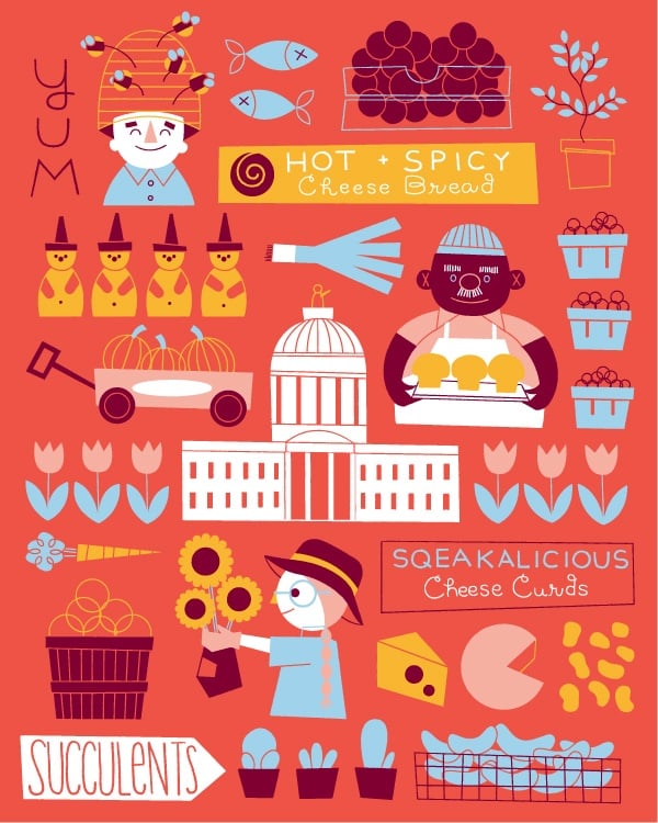 Madison Farmers' Market Sketch - student project