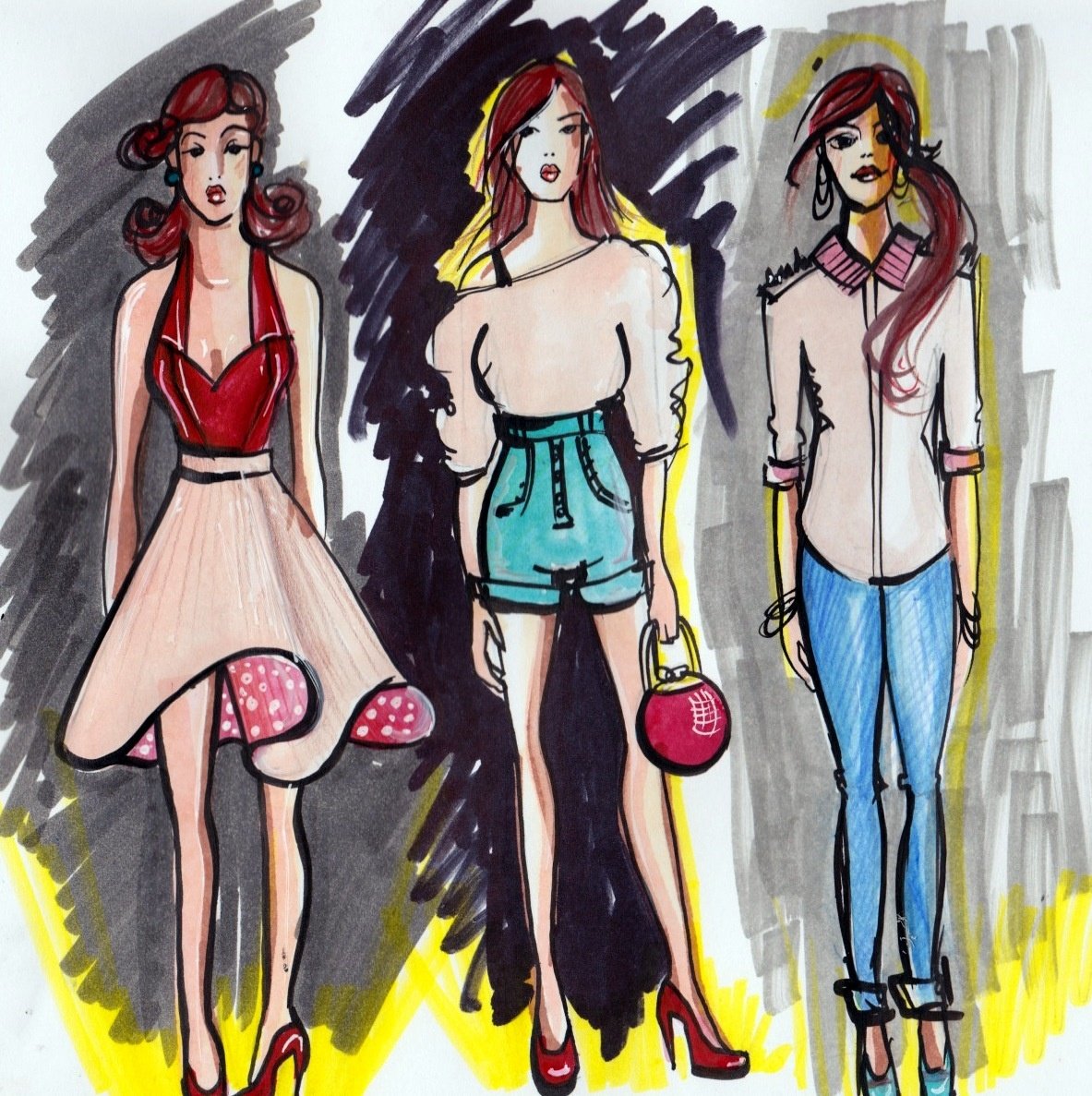 Os primeiros passos do design de moda: do conceito à ilustração |  Bellavance NYC | Skillshare, image size:1183x1187