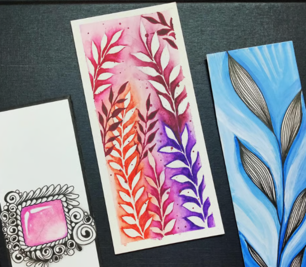 Pradi's negative painting bookmark