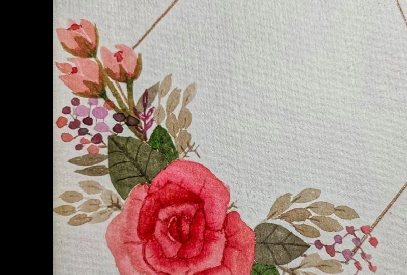 Botanical Rose Floral Wreath