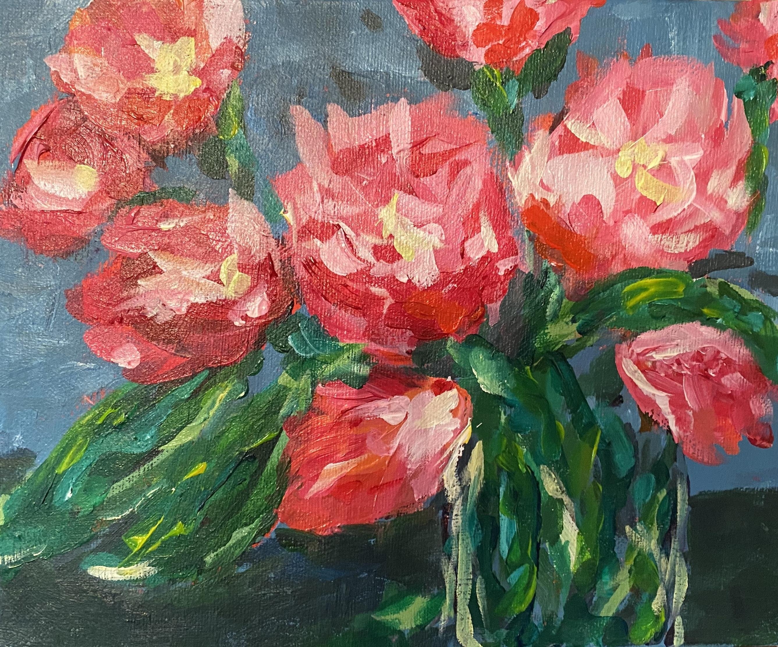 First acrylic Floral Thanksgiving - student project