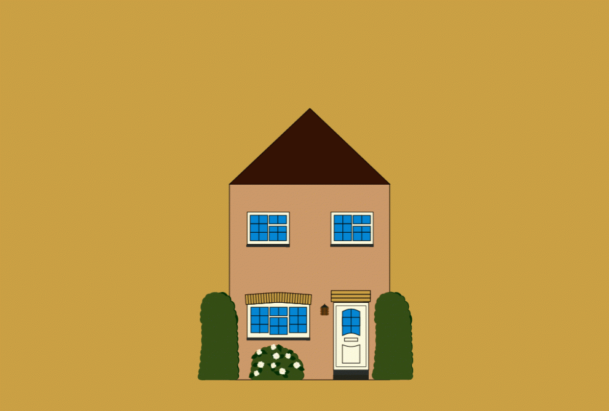 Fake 3D House and Fruit Bowl - student project