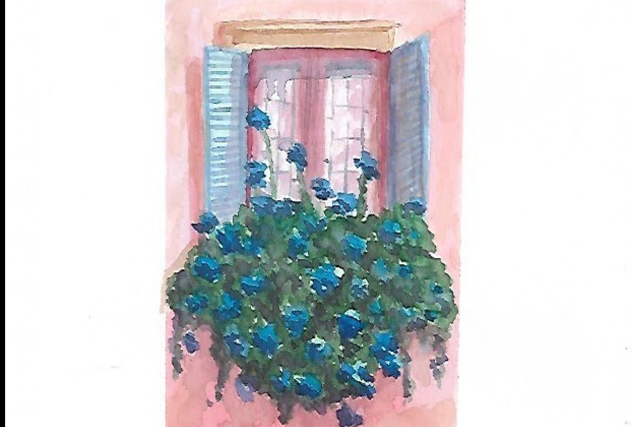 Window with flowers - student project